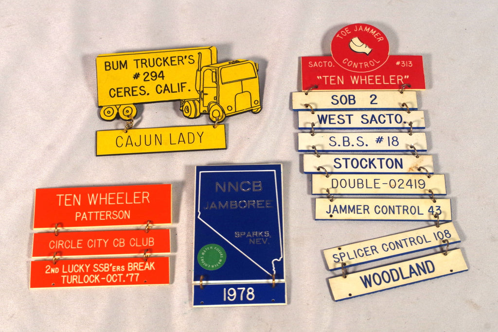 1970s CB Radio Con Trucker Badges