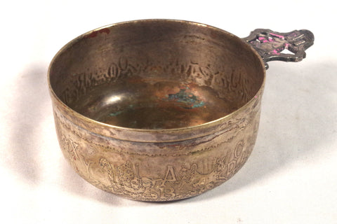 Vintage Cat & The Fiddle Silver-Plate Porringer