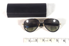 Sleek 23kt Gold Plated Randolph Engineering Concorde Black Aviator Sunglasses