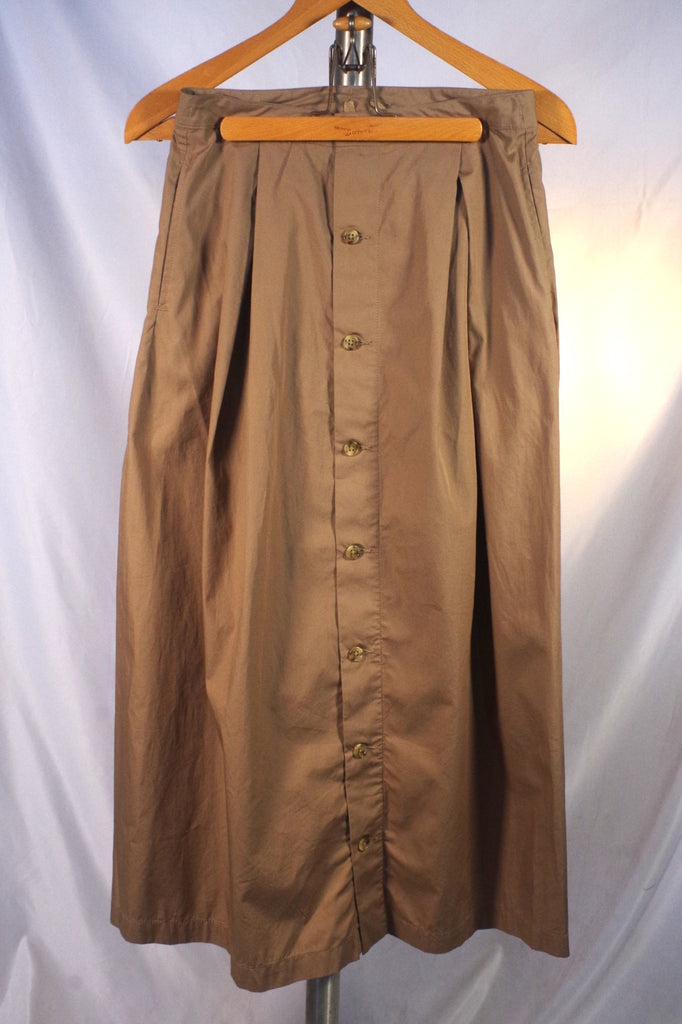 Engineered Garments Tan Cotton Pleated Broadcloth Skirt - Sz 1 (US ~4)