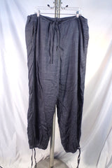 Lightweight Takuji Suzuki Blue Linen-Viscose Drawstring Pants - Sz 5 (44)