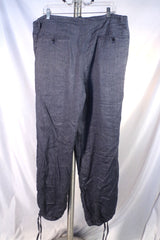 Lightweight Takuji Suzuki Blue Linen-Viscose Drawstring Pants - Sz 5 (44)