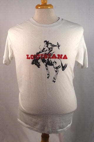 Vintage Sears Sanforknit "Louisiana" Cowboy Tee Shirt - Sz XL (46)