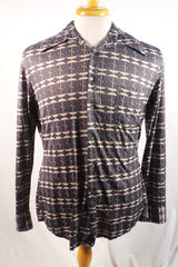 J.P. Austin Shirtmakers Umbrella-Patterned Nylon Disco Shirt - Sz L