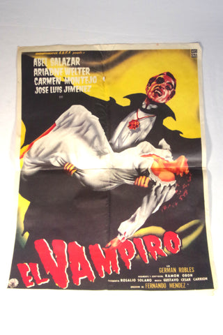 1957 Mexican "El Vampiro" German Robles Movie Poster