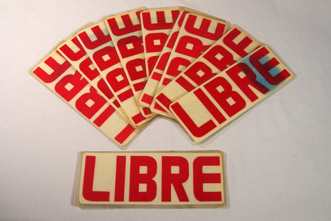 Glorious Vintage Mexico City "Libre" Taxi Laminated Signs