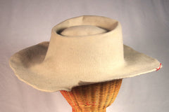 Vintage Gray Felt Western Hat - Sz ~7 3/8