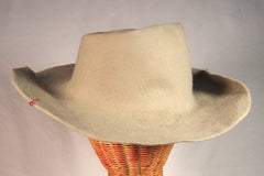 Vintage Gray Felt Western Hat - Sz ~7 3/8