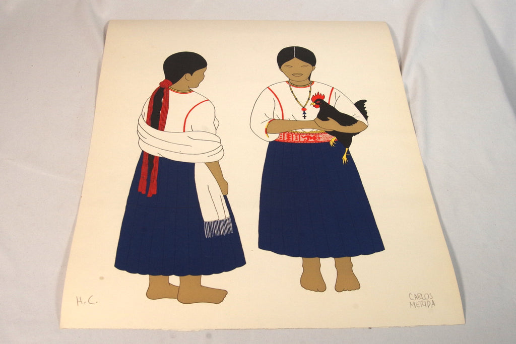 Carlos Merida Mixe Women From Tamazulpan Oaxaca Print