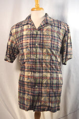 Beams Japanese Plaid Peacock Madras Cotton Shirt - Sz XL