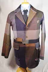 Amazing Kaptain Sunshine Forester Patchwork Long Sport Coat - Sz 42