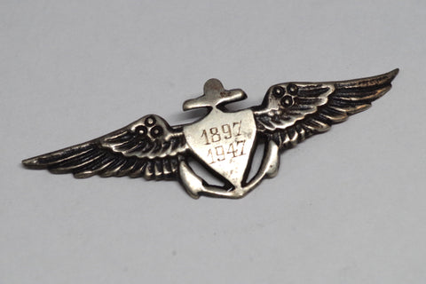 1947 Mexican Silver Navy Aviator Pin