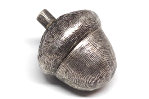 Rustic Tane Mexican Sterling Silver Acorn Pill Box