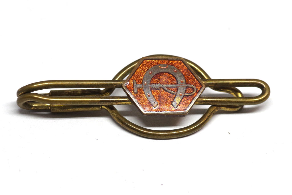 Snazzy Hexagonal Horseshoe and Crop Tie Clip