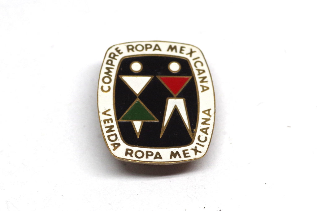 "Compre Y Venda Ropa Mexicana" Mexican Clothing Enamel Screwback Tie Pin