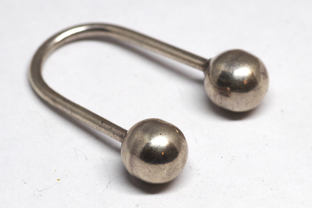 Classic U-Shaped Sterling Silver Keyring