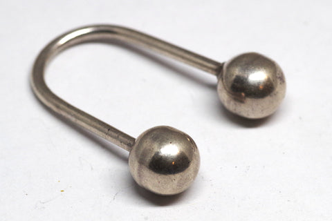 Classic U-Shaped Sterling Silver Keyring