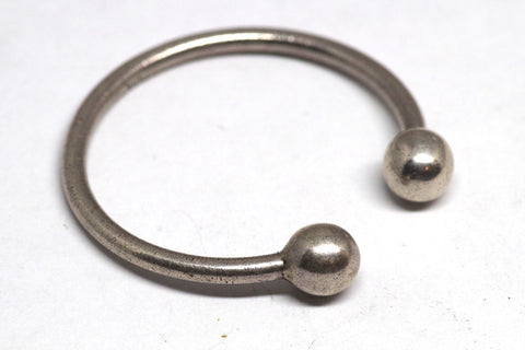 Simple Round Sterling Silver Keyring