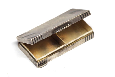 Elegant Rectangular Sterling Silver Pill Box
