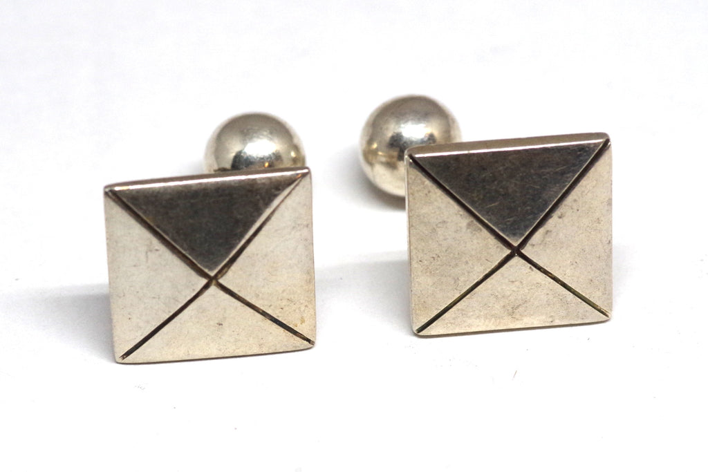 Geometric Tane Sterling Silver Square Cufflinks