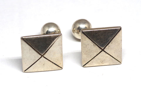 Geometric Tane Sterling Silver Square Cufflinks