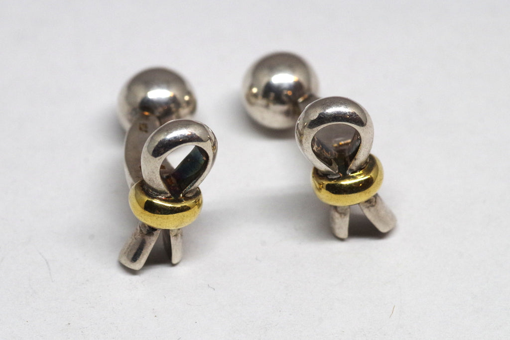 Tane Gold on Sterling Silver Ribbon Cufflinks