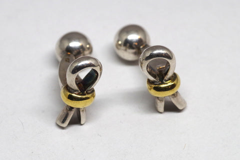 Tane Gold on Sterling Silver Ribbon Cufflinks