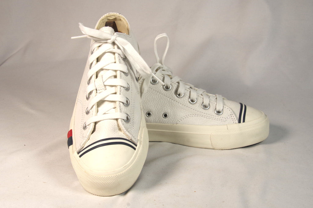 PRO-Keds Men's Lo Classic White Leather Sneakers - Sz 6