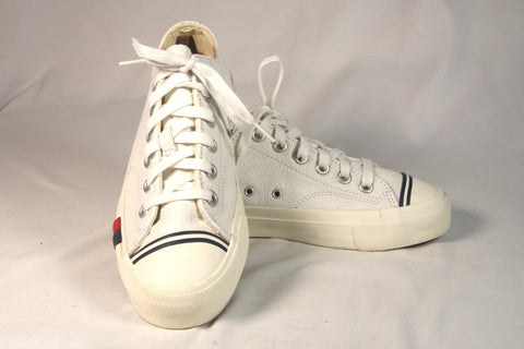 PRO-Keds Men's Lo Classic White Leather Sneakers - Sz 6