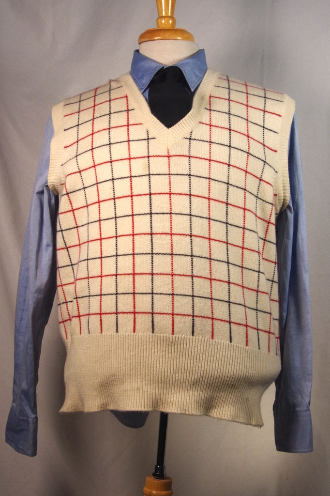 Soft Brooks Brothers Plaid Cashmere Sweater Vest - Sz ~42 (BB3)