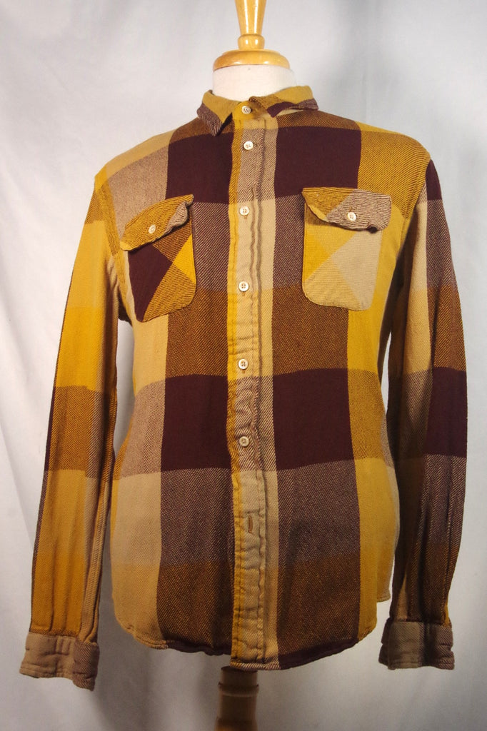 LVC Western Wear Golden Plaid Shirt - Sz XL