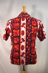 Authentic Vintage Red Ui-Maikai Cotton Aloha Shirt - Sz ~M