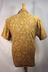 Amazing Banana Republic Yellow-Green Floral Patterned Aloha Shirt - Sz L
