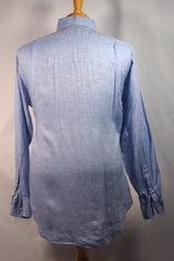 Stunning Loro Piana Blue Linen Dress Shirt - Sz XL