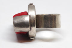 Bold Mexican Coral & Sterling Silver Ring
