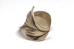 Beautiful Wraparound Silver Leaf Ring