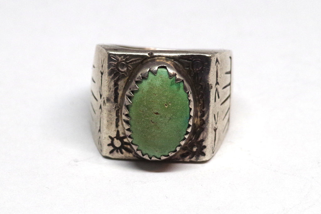 Solid Southwestern Turquoise and Sterling Silver Ring