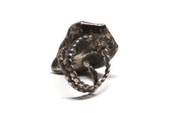 Delicate Southwestern Turquoise & Coral Silver Ring