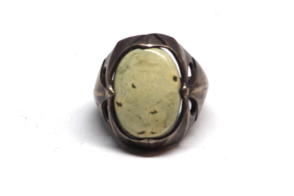 Lightweight White Stone and Silver Ring