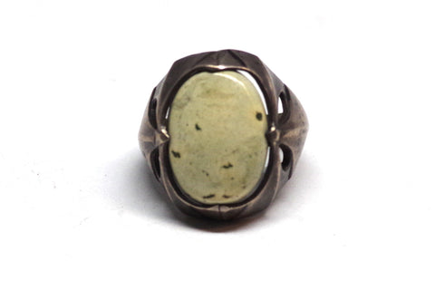 Lightweight White Stone and Silver Ring