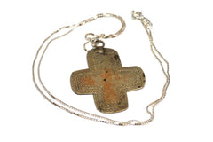Lightweight Flattened Cross Silver Necklace