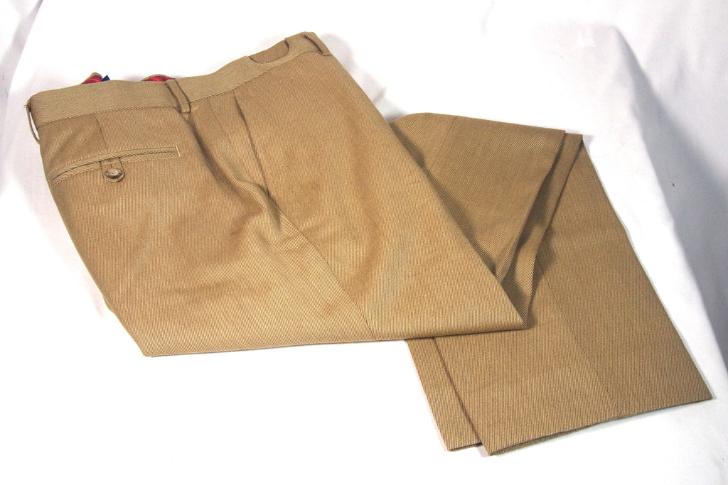 Sleek Hickey Tan Wool Trousers - Sz 36