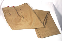 Sleek Hickey Tan Wool Trousers - Sz 36