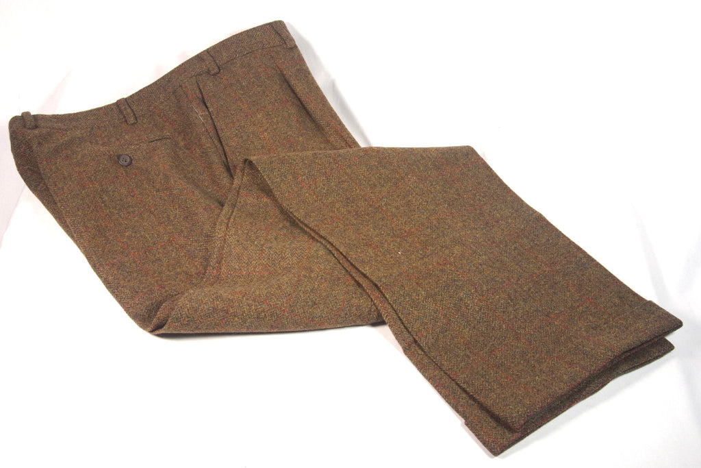 Hip Walker Slater Brown Plaid Wool Trousers - Sz 38L