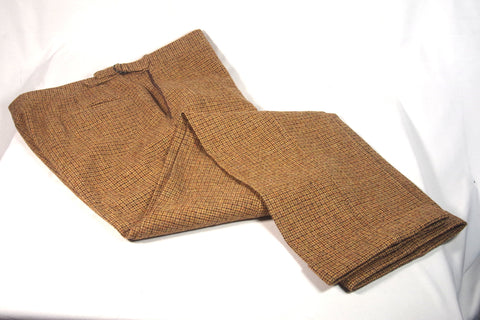 Sandy Brown Patterned Tweed Trousers - Sz ~36