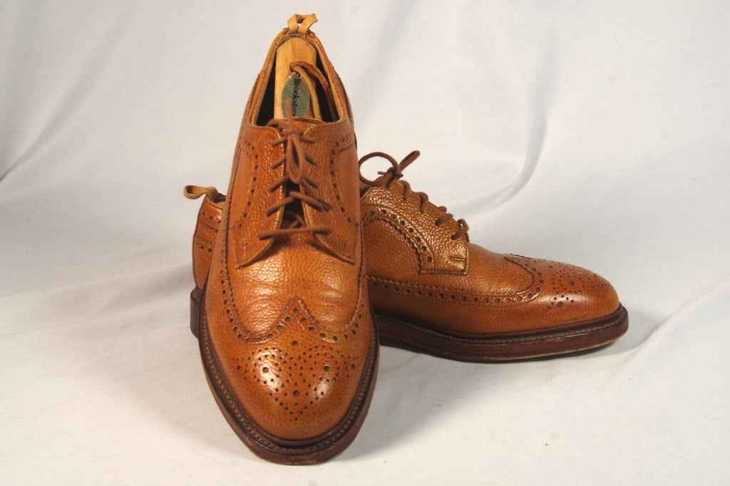 Brooks Brothers Black Fleece Pebblegrain Gunboats - Size 8.5D