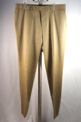 Sleek Hickey Tan Wool Trousers - Sz 36