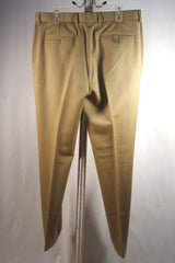 Sleek Hickey Tan Wool Trousers - Sz 36