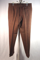 Handsome Walker Slater Brown Plaid Wool Trousers - Sz 38