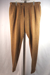 Sandy Brown Patterned Tweed Trousers - Sz ~36